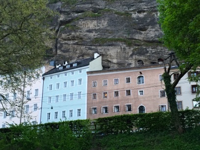 300 year old homes built right into the side of the Mönchsberg cliffs