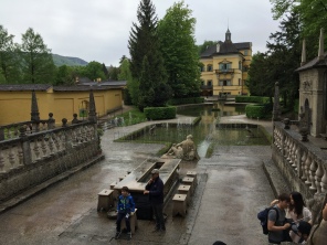 The water gardens at Hellbrun Palace