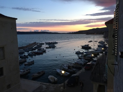 Lovely sunset outside of our hotel on the first night in Croatia